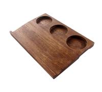Nuyhadds Plateau de service en bois - Plateau à boissons style ferme rétro avec trois grilles - Organiseur de nourriture de table rustique | Collations de petit-déjeuner dîner de fête pour