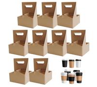 Nuyhadds Porte-gobelets à emporter, Porte-Boissons pour Livraison de Nourriture, 10X Porte-gobelets pour Services de Livraison de Nourriture, Transporteur en Carton Robuste, boîtes de Transport de