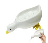 Nuyhadds Porte-savon canard auto-drainant, accessoire de salle de bain mignon, récipient à savon, pour les amoureux des animaux, ménages, appartement, cuisine, lavabo, douche, salle de bain, hôtel