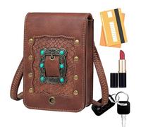 Nuyhadds Sac à Ceinture en Cuir pour Femmes, Ceinture avec Pochettes - Sac à Taille en Cuir PU Sac à Steampunk Belt Pouch - Accessoires de Petits Costumes à Bourse d'épaule Vintage pour Le Festival