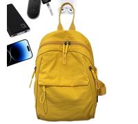 Nuyhadds Sac à dos de jour | Sac à dos universitaire décontracté imperméable | Sac de travail école université Sac de trajet pour femmes hommes adolescents randonnée voyage avion, jaune, voir