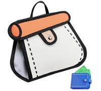Nuyhadds Sac fourre-tout style croquis - Sac à main graphique à perspective plate, bandoulière à dessin animé | Accessoire mode tendance et décontracté, idéal pour sorties, fêtes, le travail, vacan