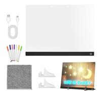 Nuyhadds Tableau à Dessin LED pour,Tablette d Écriture Acrylique USB Effaçable avec 7 Stylos de Couleur | Tableau Lumineux de Gribouillage avec Support - pour Maison Voyage Bureau École et Salle de