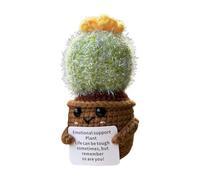Nuyhgtr Cactus Positif et Amusant - Support Émotionnel, Fait Main au Crochet, Décoration de Chambre, Jouet Tricoté pour Voiture, Maison, Bureau