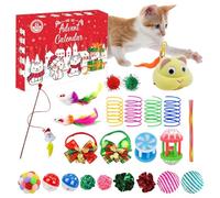 Nuyhgtr Calendrier de Jeux pour Chat 2025,24 Jours Noël avec Jouets Interactifs Variés pour Chat | Cadeaux Festifs de Saison pour Femmes Hommes Adolescents Amoureux des Chats