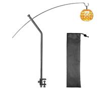Nuyhgtr Camping Light Pole, Outdoor Lamp Rack, Adjustable Aluminum Alloy Stand, Hook Attachment for Lanterns, Camp Accessory, Ideal for Cooking, Fishing, BBQ, Picnic, Travel, Black and Silver