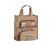 Nuyhgtr Capybara Tote Bag - Cute Cartoon Animal Handbag with Large Capacity, Lightweight Travel Backpack for Kids, Girls, Boys, Teens, Elementary School, Daily Use &, Light Coffee, Dark Coffee