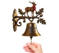 Nuyhgtr Christmas Bell Decorations, Holiday Welcome Bell with Festive Theme, Farmhouse Seasonal Decor for Entryway, Porch, Yard, Garden, Kitchen, and Indoor Home Display, 7.09x7.09 inches