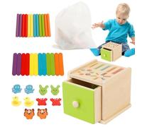 Nuyhgtr Color Matching Toys, Sensory Matching Box, Educational Matching Box, Matching Coin Box, Sensory Learning Toys, Wooden Educational Learning Toy for Boys and Girls, Shape and Color Sorting