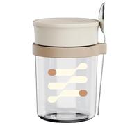 Nuyhgtr Gobelets à yaourt en verre portables avec couvercles réutilisables pour yaourt de nuit