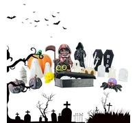 Nuyhgtr Halloween Miniatures, Ghost Figurine Set, Small Skull Statues and Spooky Decor for Holiday Displays, Birthday Gift, Home, Study Room, Living Room, Bedroom, 5.51x5.51x1.97 inches