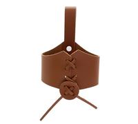 Nuyhgtr Porte-gobelet isotherme rétro en cuir synthétique avec attache ceinture, idéal pour cosplay, théâtre, fêtes à thème, camping et utilisation quotidienne 13 x 1,8 cm, marron, Refer to