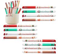 Nuyhgtr Stylos de Noël, effaçables - Décoration de fête - Bonhomme de neige de Noël - Pour enseignants, adolescents, enfants, adultes, école, bureau, écriture, notes, journal, dessin