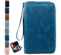 Nuyiac Rowgins Multi-Functional RFID Passport Wallet, Travel Passport Holder for Men & Women, Wallet Cover Case, Secure Id Card Organizer with Anti-Theft Protection, Leather Cover for Tickets