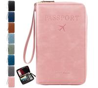 Nuyiac Rowgins Multi-Functional RFID Passport Wallet, Travel Passport Holder for Men & Women, Wallet Cover Case, Secure Id Card Organizer with Anti-Theft Protection, Leather Cover for Tickets