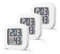nuyikaso 3 pièces Thermomètre Hygromètre Interieur Mini LCD Digital Mural pour Maison Bureau Chambre de Bébé Vestiaire Blanc