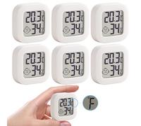 nuyikaso 6 pièces Thermomètre Hygromètre Interieur Mini LCD Digital Mural Conversion ℃/°F Remise à zéro pour Maison Bureau Chambre de Bébé Vestiaire