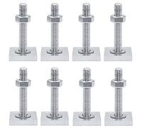 Nuyoah Adaptateur T-Track Adaptateur à Rainure en T T-Slot Adaptateur en Acier Inoxydable M6 x 35 mm Rainure T Vis Pince pour Fixation Coffre de Toit mit Ecrous avec Joint 8pcs 20 x 20 mm (8)