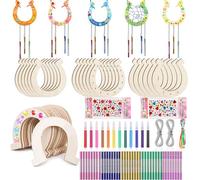 Nuyoah Lot de 104 fers à cheval pour anniversaire d'enfant - En bois - Carillon éolien - Kit de bricolage pour les anniversaires d'enfants ou les fêtes d'enfants (A)