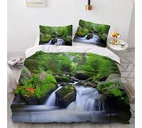 NUYSP Housse de Couette 220x240 Automne Housse Couette en Microfibre Paysage Naturel Parure de Lit 2 Personnes avec Fermeture Éclair avec Taies d'oreiller 50x75