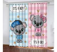 NUYSP Koala Rideau Occultant Dessin Animé Mignon Rideaux 3D Imprimé Polyester Opaque Rideau Occultant Oeillet Chambre Salon Rideau 280 x 260 cm LxH
