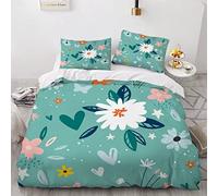 NUYSP Parure de Lit 3 Pièces Fleurs Plantes Housse de Couette 220x240 Adulte 3D Motif Microfibre Couleur Housse de Couette 2 Personnes avec Fermeture éclair et 2 Taies d'oreiller 50x75