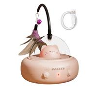 Nuytghr Automated Cat Toy, Motion-Activated Feather Game, 4.13x4.13x7.48 inches Interactive Kitten Exercise Device for Hunting, Mental Stimulation, Indoor Playtime, Safe Boredom Relief