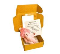 Nuytghr Bear Stuffed Animal, Small Plush Gift, 3.35x1.57 inches Handmade Pet Buddy, Lovely Cute Boxed Companion with Inspirational Card for Positive Home Decor for Women Men Kids