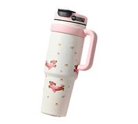 Nuytghr Bouteille isotherme - Gobelet de 1000 ml avec poignée - Bouteille d'eau pour l'école - Pour femmes, hommes, garçons, boissons chaudes, glacées, café, thé