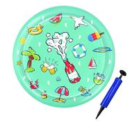 Nuytghr Cat Water Sensory Play Mat, 39.37 inches Pet Cooling Cushion, Interactive Splash Pad, Thickened PVC, Floating Fish Toys, Compact Foldable Design for Pool Playground Outdoor