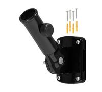 Nuytghr Flag Pole Bracket, Mounting Holder, Aluminum Clamp, Rustproof Structure, Adjustable Angle Base, for Porch Fence Parade Family Celebration Backyard Deck Cabin Independence Day