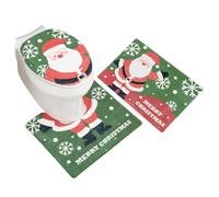 Nuytghr Housse de siège de toilette de Noël, tapis de siège de toilette, tapis de salle de bain | Tapis antidérapant absorbant l'eau pour les vacances d'hiver, dortoir festif, auberge, camping-car
