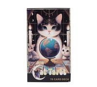Nuytghr Jeu de tarot Oracle pour chat, version anglaise, jeu de 78 cartes, tarot sur le thème des chats pour débutants et experts, portable et pratique, fournitures Wiccan