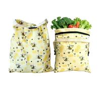 Nuytghr Natural Beeswax Food Bags, Reusable Bread Storage Pouch, Large Size Bread Keeper with Fresh Seal, Cotton Wax Wrap, Preservation Bag with Zipper, Kitchen Storage for Fridge Freezer