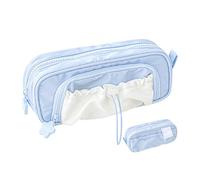 Nuytghr Pencil Case, School Big Capacity Bag, Pen Storage Container, Zippered Stationery Pouch Organizer, Ideal for Classroom, Art, Teen, Kindergarten, Craft, Work, Travel, Kids, 8.27x3.35x2.2 inches