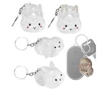 Nuytghr Pet Hair Memorial Keepsake Bottle Set, 4-Piece Cat Dog Storage Jars, Bunny-Shaped Transparent Vial Containers for Daily Wear Jewelry, Home Display, Memorial Ceremony, Travel Memento