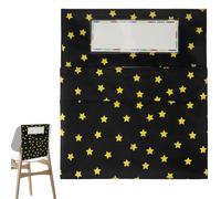 Nuytghr Poches de siège, organiseur de chaise, rangement de salle de classe, 48,9 x 40,6 cm, plusieurs compartiments pour fournitures, matériau en tissu durable, bleu, pour l'école, la bibliothèque