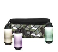Nuytghr Portable Lamp Storage Bag, Detachable Handle Organizer, Multi-Compartment Hiking and Outdoor Gear Bag for Easy Transport, Light Yellow Autumn, Dark Tea Green, 9.25x2.56x4.33 inches