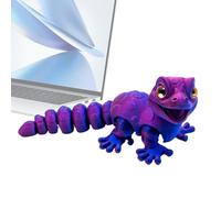 Nuytghr Printed Gecko Figurine, Lizard Reptile Toy, Desk Decoration, 5.51x2.28x2.28 inches, Flexible Movable Design, Realistic Style Animal, for Kids Bedrooms Dorms Living Spaces