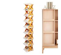 Nuytghr Vertical Shoe Rack, 9-Tier Organizer, Space-Saving Design, 10.43x10.04x50.98 in No Assembly Required, Multi-Functional Slipper Holder, Ideal for Closet, Small Apartment, RV Storage