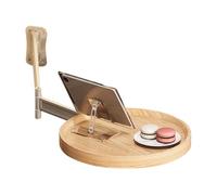 Nuytghr Wall Mounted Round Table, 180° Rotating Foldable Desk, Space Saving Modern Coffee Table for Living Room, Bedside, Home, and Kitchen, Compact Multipurpose Workstation