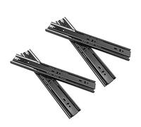 NUZAMAS 2 paires de glissières en acier pour glissières de tiroir à roulement à billes 16 pouces (40 cm), extension complète proche du côté des tiroirs, tablette coulissante fixe