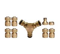 NUZAMAS Connecteur à trois voies en laiton mâle 1/2" | 6 pièces de raccord de tuyau d'eau en laiton 1/2" | Lot de connecteurs de robinet 1/2"