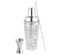 NUZAMAS Ensemble à cocktail en verre - Shaker à cocktail - 400 ml - Shaker à glace - Outils de bar
