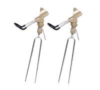 NUZAMAS Ensemble de 2 Porte-Cannes de Plage River Bank, Acier et Alliage d'aluminium, Ajustable, Pointe à Sable, Couleur dorée