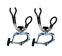 NUZAMAS Ensemble de 2 Supports de Canne à pêche en Alliage d'aluminium Solide pour Bateau Kayak Yacht Rack Equipment | Clam sur Le Montage Max 5cm | 360 degrés rotatifs