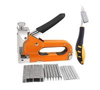 Nuzamas Heavy Duty Staple Gun Kit, comprend agrafeuse, 600 Agrafes (200 de chaque Forme de U, forme de porte, EN FORME DE T) et agrafage pour applications de bricolage, main avec 3 voies agrafeuse