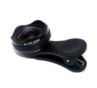 NUZAMAS Kit d'objectifs 2 en 1 pour téléphone portable, objectif d'appareil photo à clipser, objectif macro 15x + objectif grand angle 120°,4K HD pour téléphone portable avec clip pour smartphones