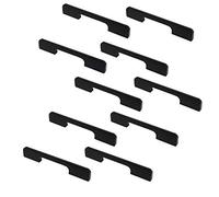 NUZAMAS - Lot de 10 poignées de porte d'armoire noir mat en alliage de zinc - 115 mm de long - Barres de boutons de placard de cuisine - Centre à centre : 96 mm