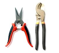 Nuzamas Lot de 2 coupe-câble électrique et coupe-fil de 25,4 cm et 15,2 cm, pince coupant câble en cuivre (8-16 AWG) / jusqu'à 10 mm2.